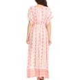 thumbnail image 2 of Sakkas Sofia Aztec Print V-neck Caftan Summer Long  Maxi Dress - Orange - One Size Regular, 2 of 4
