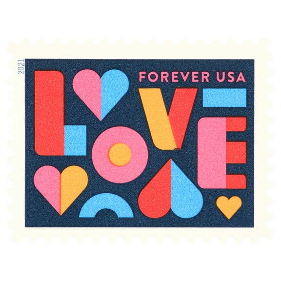 Love 2021 USPS Forever Postage Stamp 2 Sheets of 20 US Postal First Class Valentine Heart Wedding Celebration Anniversary Romance Party (40 Stamps)