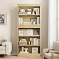 thumbnail image 4 of 71" Tall Farmhouse Bookcase with 5 Tiers, Display Rack & Fluted Design | Vintage Wood Shelf for Office & Library, 4 of 8