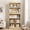 Wood color1, variant on OUTGOODS Rustic 71" Tall 5-Tier Bookcase - Fluted Display Rack, Adjustable Shelves, Wooden Base, Vintage Bookshelf for Living Room, Office, Library - White, Single Wave
