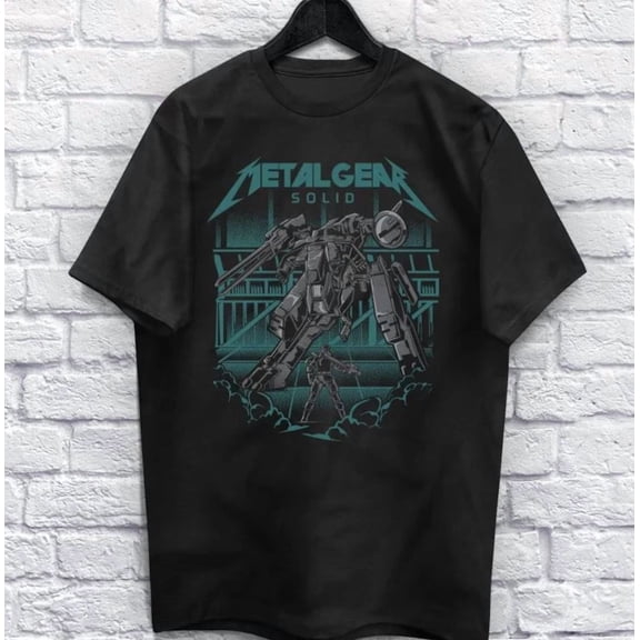 CLASSIC Vintage Metal Gear Black Cotton T-Shirt