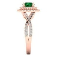 thumbnail image 3 of 1.3125 ct Round Cut Simulated Emerald Solitaire with Accents Engagement Ring for Women in 18K Rose Gold, 3 of 5