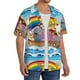 thumbnail image 2 of Fotbe Rainbow Animals on Noah's Ark Camisa Estampada de Manga Corta para Hombre, Casual de Verano, Estilo Playero, Sin Arrugas-X-Large, 2 of 5