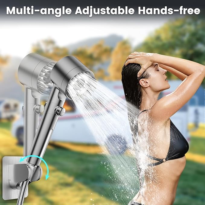 Beteliva RV Handheld Shower Head with Hose, High Pressure 3-Mode Filtered, Water-Saving, Scalp Massage,RV, Camper & Travel Trailer,Easy Installation