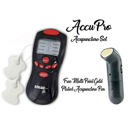 AccuPRO Relax Time High Powered Acupuncture Muscle Kit With FREE Gold Plated Multi Point AccuPen For Sore And Painful Legs, Arms, Back, Shoulders, And Any Painful