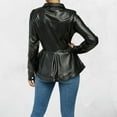 thumbnail image 5 of Luis Leather Women's Genuine Black Leather Peplum Flared Jacket., 5 of 6