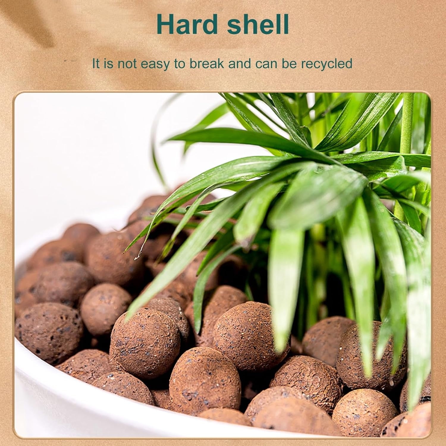 Topboutique Expanded Clay Pebbles 8-14mm Natural Clay Ball for Plants Clay Aggregate Grow Media for Aquaponics Plants Orchids Horticultural Drainage, 300 g/0.66 lb