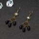 thumbnail image 4 of Conjunto de aretes de collar de encaje negro - Gargantilla con colgante de Lolita gótica Accesorios de ropa para boda Cumpleaños Navidad MFZFUKR WRMH-1488-2, 4 of 6