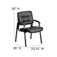 thumbnail image 5 of Flash Furniture Black LeatherSoft Executive Side Reception Chair with Titanium Gray Powder Coated Frame, 5 of 11