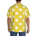 thumbnail image 5 of Haiem Yellow And White Polka Dot Men's Casual Shirts Short Sleeve Button Down Shirts Fashion Textured Summer Beach Shirt-Small, 5 of 7