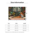 thumbnail image 5 of Yiaed Fox Bathtub Floral Art Print Blanket Throw Blanket Soft Cozy Flannel Blanket for Home Bed Sofa Couch Chair-40"x30", 5 of 6