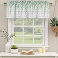 thumbnail image 2 of Eucalyptus Leaves Curtain Valances for Windows, Kitchen Valance Window Treatments Panel 2 Pack, Sage Green Summer Botanical Weeping Wooden Rod Pocket Short Curtains for Bathroom Bedroom 54 x 18 Inch, 2 of 8