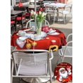 thumbnail image 4 of Outdoor Tablecloth with Umbrella Hole and Zipper, Red Plaid Santa Christmas Round Table Cloth 60 Inch Waterproof Tablecloth, Gifts Xmas Snowflake Winter Black Picnic Table Cover for Patio Camping, 4 of 7