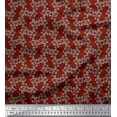 thumbnail image 1 of Soimoi Red polyester Crepe Fabric Flower Floral Print Fabric by the Yard 42 Inch Wide, 1 of 3