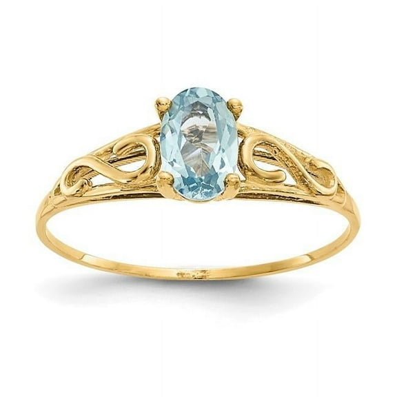 14k Madi K Synthetic Aquamarine Ring GK277