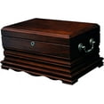 thumbnail image 2 of Quality Importers Large Tabletop Tradition Cigar Solid Wood Antique Cigar Humidor, Holds Up to 200 Cigars, 2 of 2