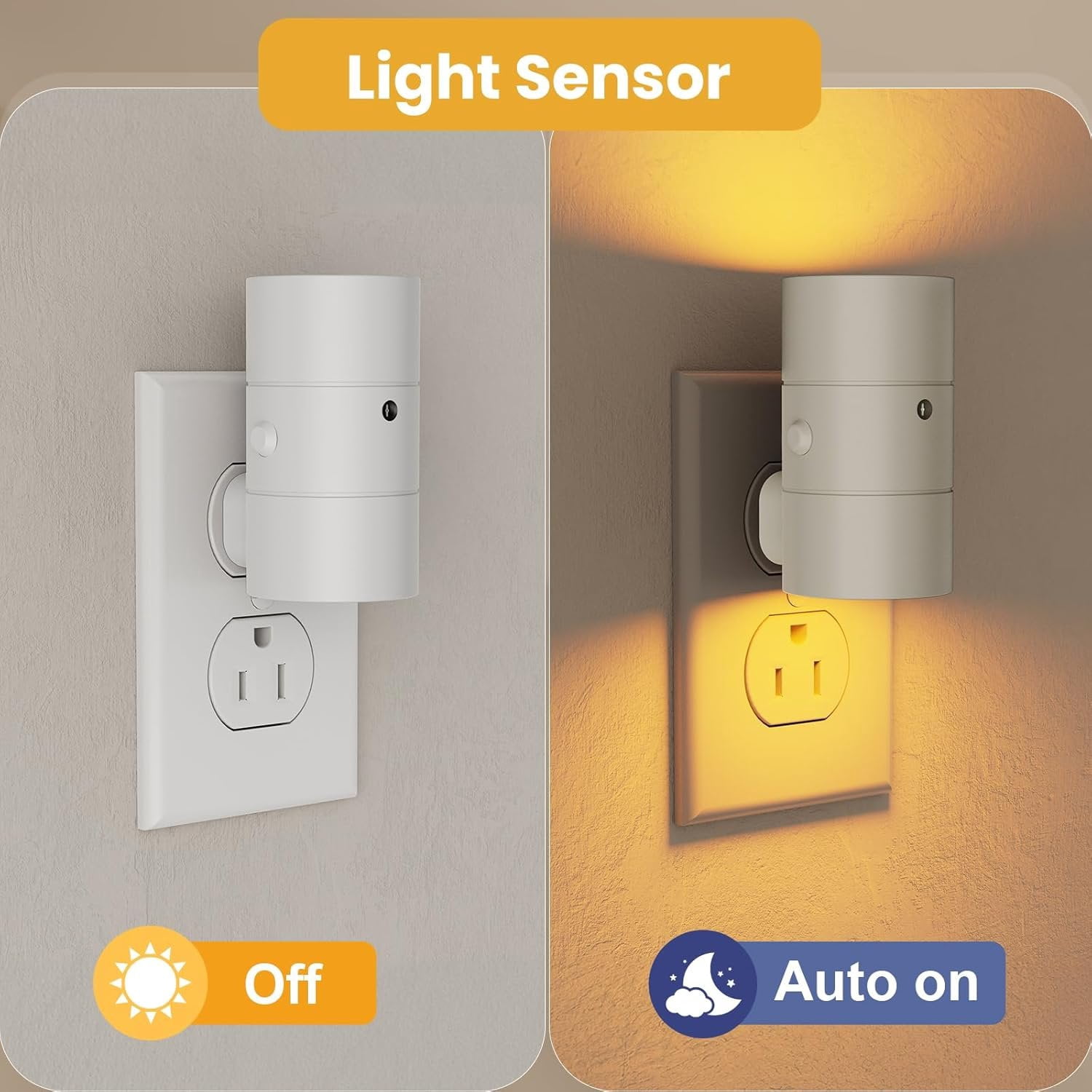 Night Light, Dimmable Led Night Lights Plug into Wall, /3000K/4500K, 0-100LM Adjustable Brightness, Dusk to  Nightlight for Hallway, Bathroom, Bedroom White 4 Pack