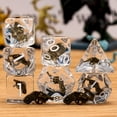 thumbnail image 4 of Polyhedral DND Dice Set Transparent Clear Resin with Pistol Insert White Numbers 7-Piece, 4 of 5