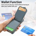 thumbnail image 4 of Decase for iPhone 14 Zipper Wallet Casa,with Credit Card Holder,Built-in Ring Stand,RFID Blocking Design,Rugged Shockproof PU Leather Protective Case,Support Magnetic Car Mount,Blue, 4 of 10