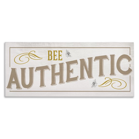 Stupell Industries Farmhouse Vintage Bee Authentic Sentiment Insect Pun Canvas Art, 24 x 10, by Lil' Rue