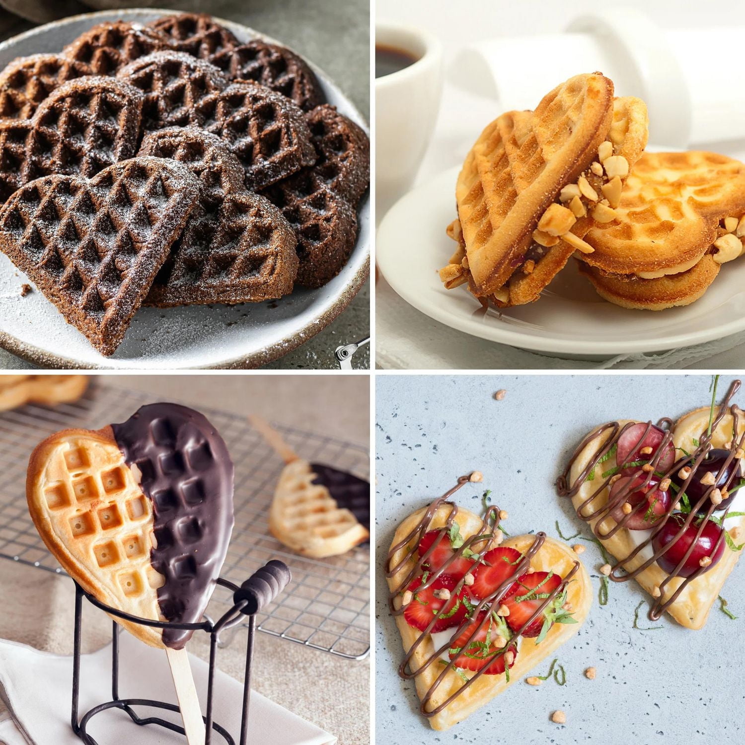 Nostalgia My Mini Personal Electric Heart Waffle Maker, Red