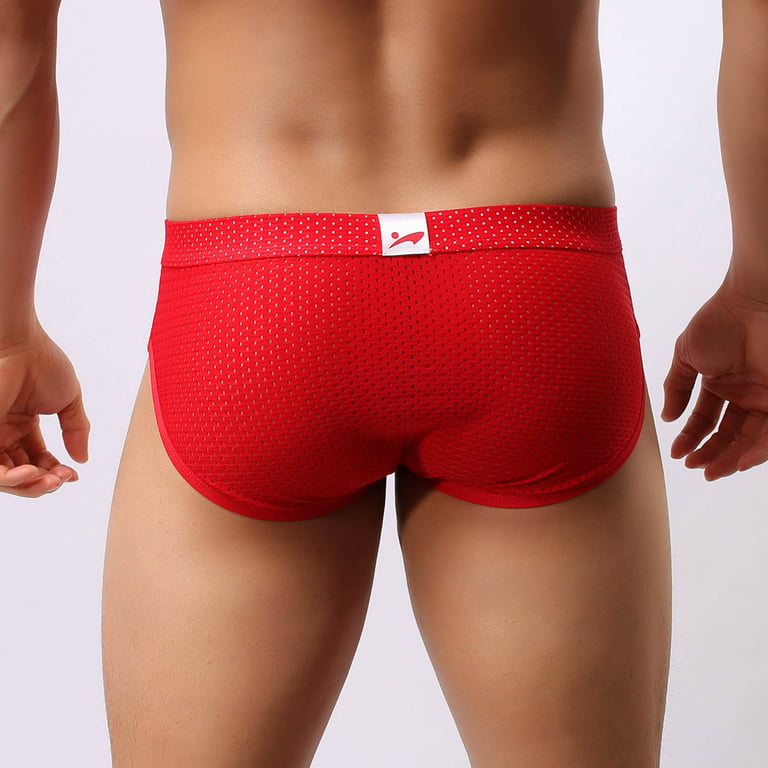 adviicd Boys Underwear Boxer Briefs Men's Shorts Printed Underwear  Comfortable Breathable Home Stylish Men's Pants Men's underwear Red S