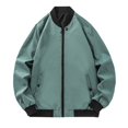 thumbnail image 5 of iHPH7 Womens Bomber Jacket Fall Outfits for Women Zip Up Jackets for Women Womens Jackets Casual Letterman Jacket Women's Fashion Womens Jacket Green 3XL, 5 of 5