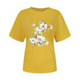 thumbnail image 3 of Tiqkatyck Womens Graphic Tees Womens Graphic T Shirt Vintage Floral Shirt Flower Tee Fall Shirts Plus Size Tops for Women Going Out Tops for Women Yellow XL, 3 of 4
