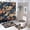 Japanese Kimono Fabric Traditional Motifs 1, variant on Bathroom Rugs Sets 4 Piece with Shower Curtain, Japanese Zen Garden Tranquility Pattern Printed on Bathroom Rugs and Shower Curtain Sets, Ideal for Apartment RV College Dorm, 72 x 72 inches