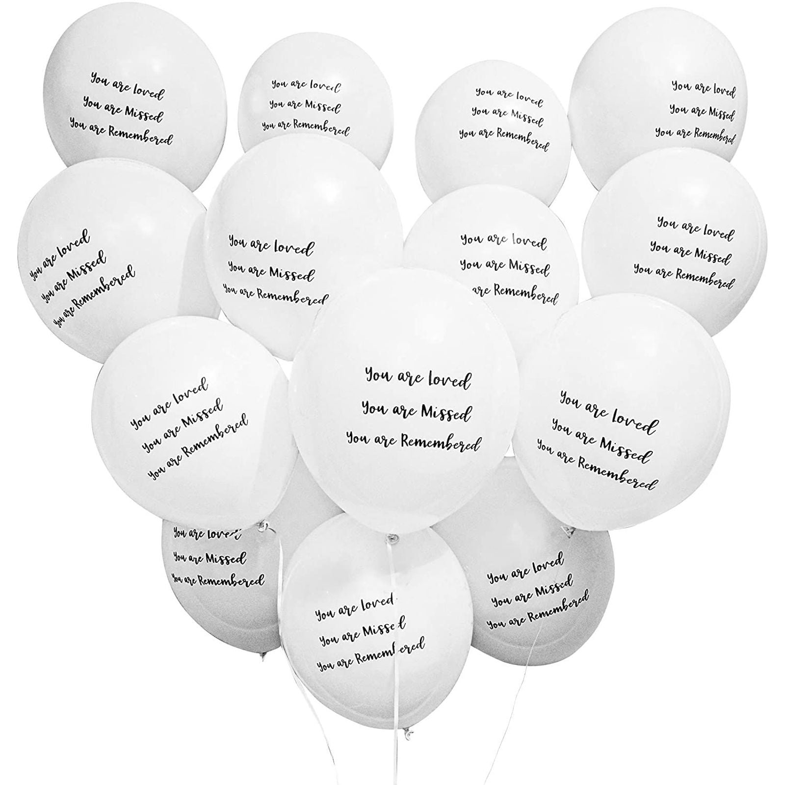 60 Pieces White Memorial Balloons Funeral Remembrance Biodegradable Balloons for 