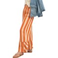 thumbnail image 3 of High Waist Women Striped Print Patchwork Loose Casual Pants Wide Leg Trousers, 3 of 5
