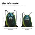 thumbnail image 3 of Bingfone Fluorescent Wolf Drawstrings Backpacks Bags for Men Women Gym Drawstrings Bag-Medium, 3 of 8
