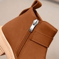 thumbnail image 6 of BRGZLK Girls Snow Boots Winter Fashion Cute Low Heel Anti-Slip Warm Short Booties Outdoor Hiking Walking Shoes for Little Kids/Big Kids Brown 1 Big Kids, 6 of 6