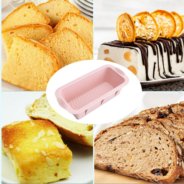 Silicone Bread Pan Suitable for Baking Bread - Non-Stick Rectangular Silicone Baking Pan Suitable for Patties, Cakes - Grey, Size: 25, Pink