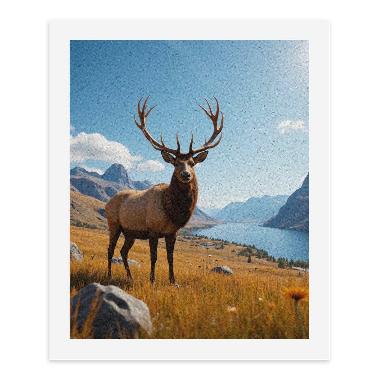 Paint By Numbers Kit for Adults Beginner - Mountain Wildlife Majestic Landscape DIY Canvas Painting Kits for Adults, Frameless Paint By Number for Adults for Home Wall Decor 16x20 Inch