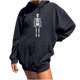thumbnail image 1 of Sudadera estampada con capucha retro de manga larga suelta divertida vintage para mujer con mangas caídas en los hombros Pompotops  gfhjh7035, 1 of 7