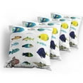 thumbnail image 5 of Ambesonne Fish Throw Pillow Cover 4 Pack, Marine Life Creatures, 20", Multicolor, 5 of 7