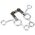 thumbnail image 3 of Black Mouth Stainless Steel Gag Bit with Copper Inlay, 3 Rings, Easy Directional Aids, Lateral Support, Oval Link Snaffle, 3 of 7