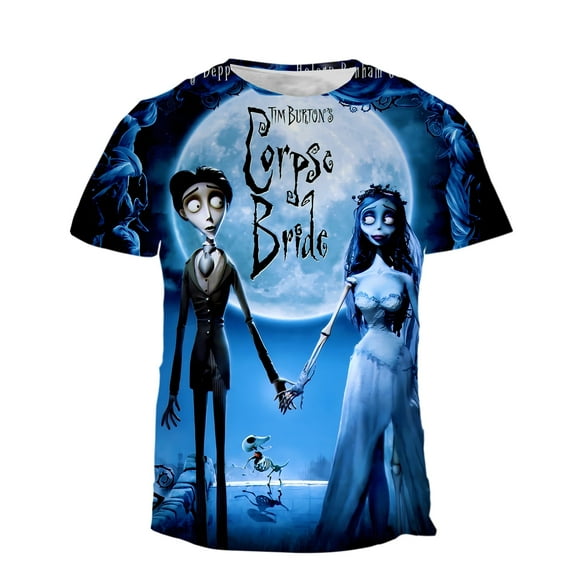 Corpse Bride Shirt 3d Print Halloween T Shirt Short Sleeve Novelty Casual Tee For Men Women Teen Small