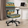 thumbnail image 3 of SCRAWLGOD Set of 2 Anti-Dust Chair Covers for Office Desk Chairs Stretchy Universal Boss Chair Covers Non-Slip Scratch Resistant Chair Protector, American Tribal Sunflowers Cow Print, 3 of 7