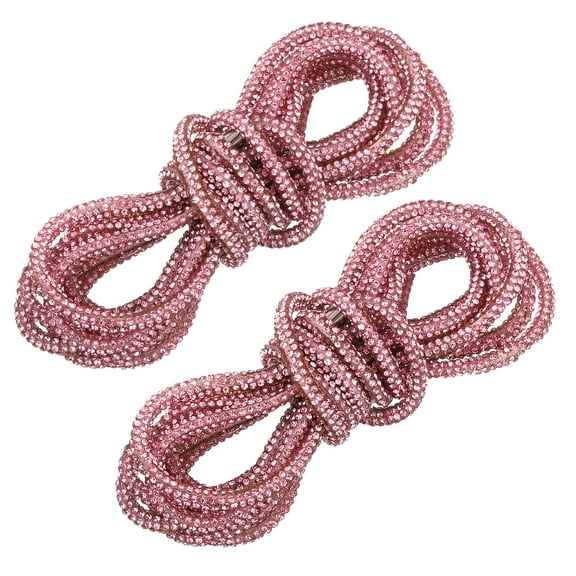 2Pack Rhinestone Shoe Lace, 31.5" Bling Glittered Ropes Drawstring Cords Replacement (Pink)
