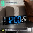 thumbnail image 4 of 16.5" Large Digital Wall Clock with Remote Control, Auto-Dimming LED Display with Date Temp, Big Number Wall Mount Decor Clock for Seniors, Classroom, Dorm, Home, Office, Gym Blue, 4 of 6