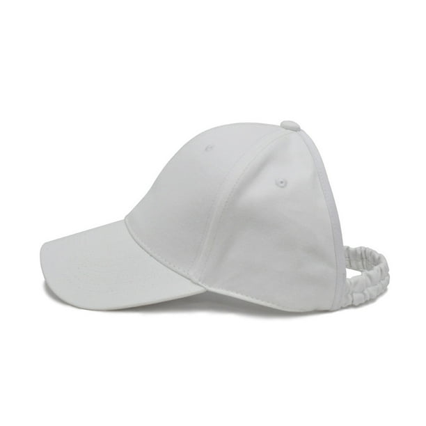 Sonducket Gorra de béisbol Sombrero sin espalda Ajustable Lavable Transpirable Desordenado Moda Gorras Decorativas Suministros al aire libre de Sombreros Blanco