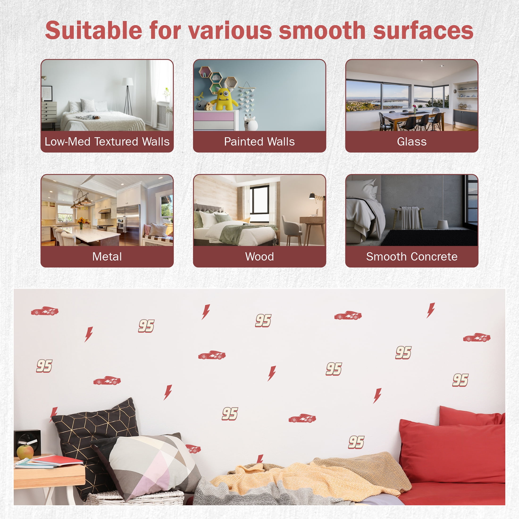 Wall Palz Cars Vinyl Wall Decals Peel and Stick Room Decorations
