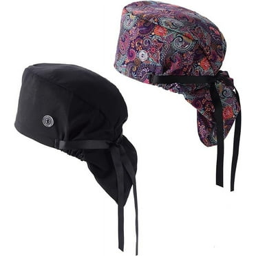 Brook   Bay Scrub Caps Women Ponytail - 2 Pack Surgical Caps, Long Hair Nurse Cap
