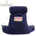 thumbnail image 3 of Clara Clark Bed Rest Reading Pillow with Arms and Pockets - Premium Shredded Memory Foam TV Pillow, Detachable Neck Roll & Lumbar Support Pillow, Large, Navy Blue, 3 of 7