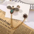 thumbnail image 6 of Vintage Honey Bee Brooch Pins For Women Men Cz Crystal Animal Insect Honeybee Lapel Pin Badge Dainty Hanging Tassel Chains Collar Shirt Corsage Hat Scarf Tie Accessories Fashion Birthday Jewelry Gift, 6 of 11