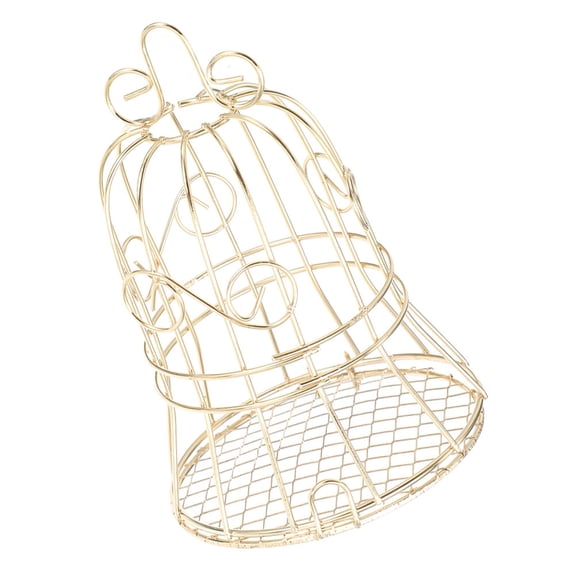 LOLIPPYY Round Bird Cage Golden Iron Decorative For Birds Indoor Home Decor 1Pack