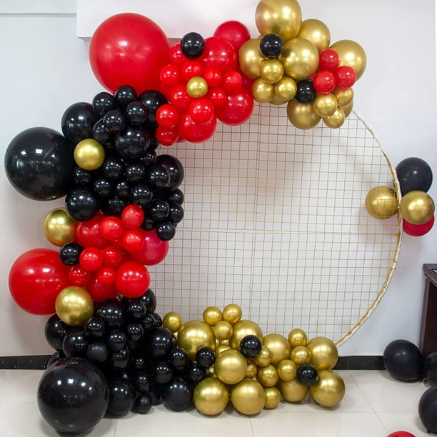Kit de guirxiété d'arc de ballon sur le thème de la bonne année, or, noir,  ballons en latex, décorations pour la maison, fête du Nouvel An, 2024, 1  ensemble