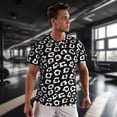thumbnail image 3 of Wukai Black Leopard Print Men's Short-Sleeved Mesh T-Shirt,Quick-Dry Short Sleeve Workout T-Shirt-XX-Large, 3 of 8